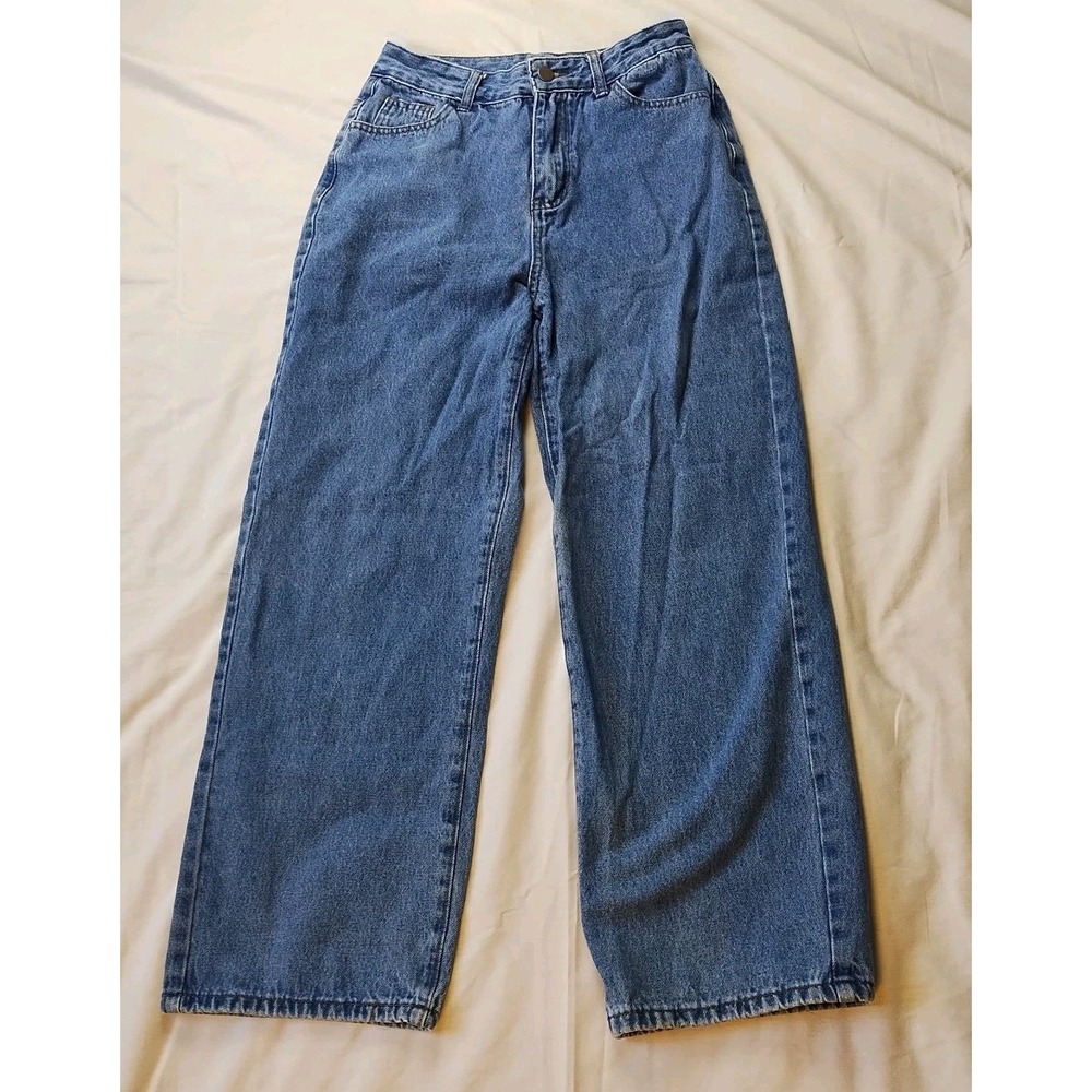 Shein Mom Jeans Women's Size‎ 6 Blue High Rise 5-Pocket Straight Leg Pants